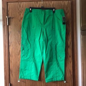 NWT Green Capri pants Sz 14